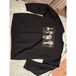 Vintage Style Tupac x Kurt Cobain Graphic Crewneck – Black Oversized Sweatshirt
